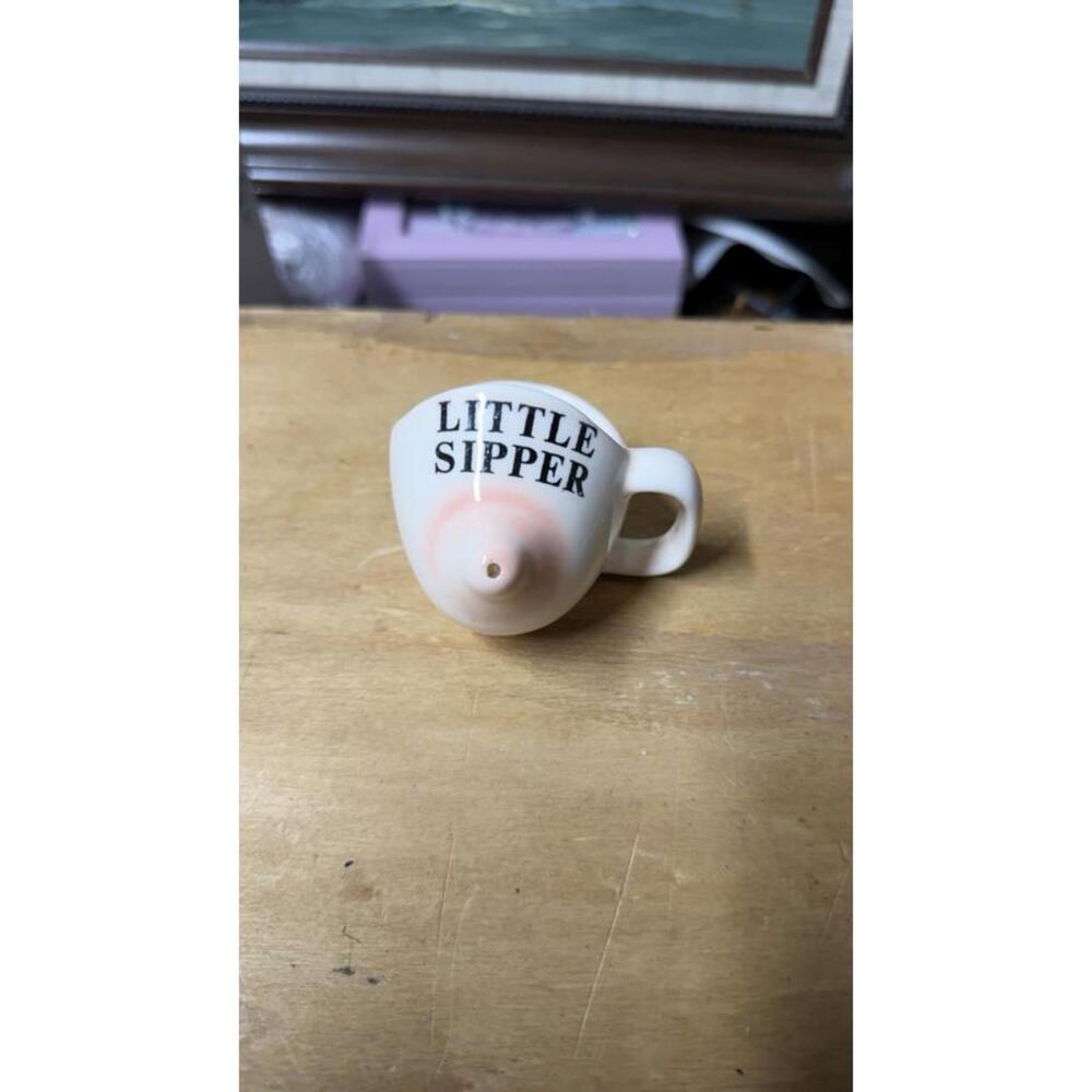Vintage Little Sipper Novelty Ceramic Cup Breast Shaped Funny Mug